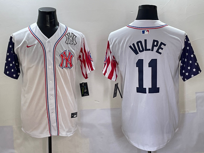 Men 2025  MLB New York Yankees #11 Volpe white jersey style 9